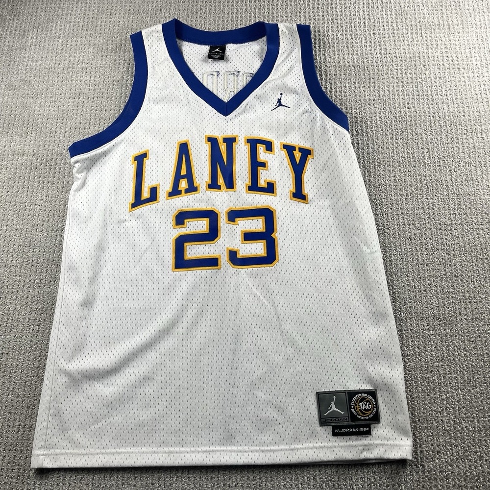 Vintage Laney High School Michael Jordan #23 Sewn Basketball Jersey White Large